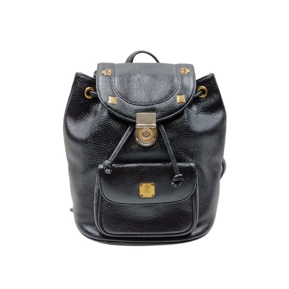 Mcm Handbags - Auth Mcm Backpack Bag Black Leather #36590M11